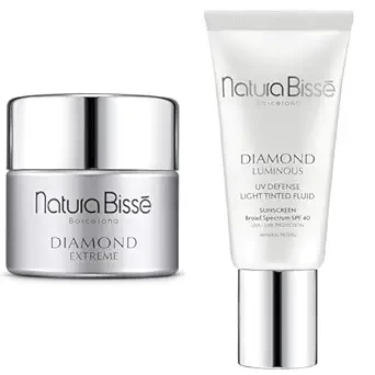 Natura Bissé Diamond Extreme 1.7 oz & Diamond Luminous Tinted SPF 40 Sunscreen Bundle, Intensive Anti-Aging Care & Sun Protection for Firm, Radiant Skin, 1.7 oz/1 oz